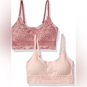 Lucky Brand Pink Sports Bra Set Bundle